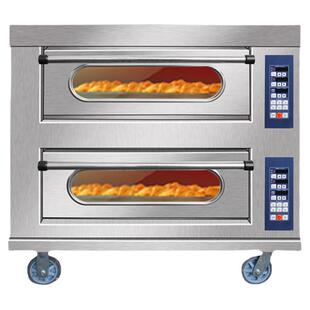 电烤箱商用大容量双层两盘蛋糕面包披萨烤饼烘焙摆摊燃气平炉烤箱