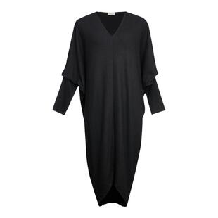 TU女装针织羊毛连衣裙松弛感慵懒风蝙蝠袖宽松中长款裙子