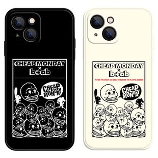 香港潮牌b+ab&CHEAP骷髅适用于iPhone17promax液态硅胶全包精孔手机壳
