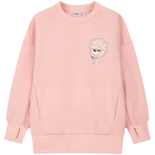 水孩儿儿童女童卫衣裙2024秋冬装中大童圆领套头衫中长款女宝上衣