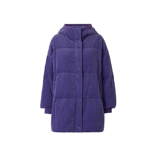 【暮空紫】AUM噢姆春季灯芯绒宽松外套鹅绒紫色羽绒服休闲棉服女
