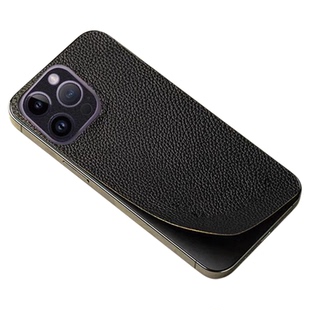 适用苹果17promax手机背膜16promax真皮全包边框15promax小牛皮纹防尘彩膜14plus侧边贴纸13mini后背改色膜12