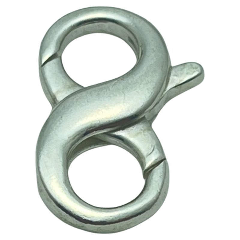 S925纯银8字扣双向开口弹簧扣手链项链DIY连接扣双边扣手工银配件