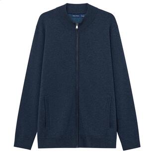 NAUTICA/诺帝卡男装羊毛混纺柔软带弹针织毛衣秋冬夹克SO3305
