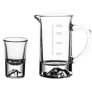 包邮加厚玻璃白酒杯酒具套装量酒器带刻度分酒器家用小酒杯烈酒杯