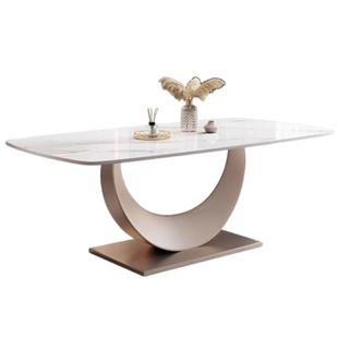 意式岩板餐桌椅组合长方形餐桌椅2025新款家用极简高级感轻奢饭桌