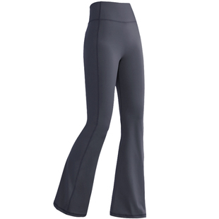 大码高腰瑜伽微喇裤女胖MM健身弹力运动裤外穿长裤提臀跑步喇叭裤