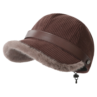 加绒鸭舌帽女冬天保暖2025新款高级感时尚洋气大头围棒球帽帽子女