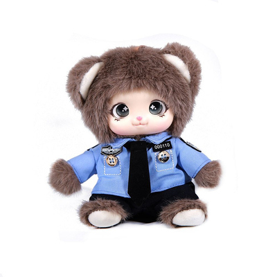 警布布警察小熊毛绒钥匙扣