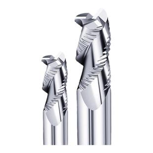 粗皮铣刀3刃白钢洗刀波刃直柄立铣铝专用加长河冶501开粗波纹铣刀