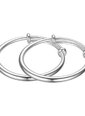 潮宏基萌童光面银手镯宝宝