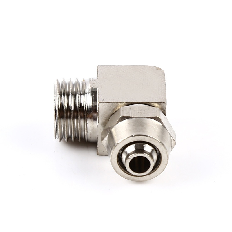 快拧接头PL8-01铜镀镍快拧锁母接头KLL8- 02直角气动PL6-02 6-01