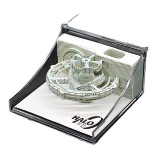 科幻三体周边3d立体便签纸自然选择号星环城纸雕文创摆件建筑模型