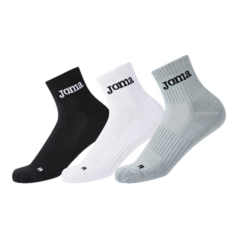 Joma26年新款运动休闲短袜3双装高弹透气耐磨跑步健身运动袜子