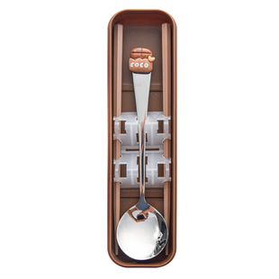 奶油熊儿童筷子勺子套装小学生6-12岁上学一人用便携式餐具收纳盒