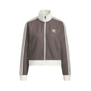 adidas阿迪达斯新款三叶草女子针织运动休闲宽松夹克外套KC2650