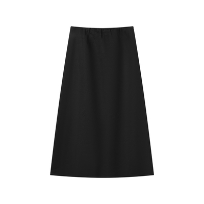 天丝亚麻春夏女士中腰半身裙