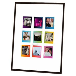 拍立得铝合金相框SQ方4寸彩虹相纸装裱框展示框摆挂装饰情侣礼物