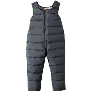 雅鹿儿童背带羽绒裤外穿婴儿幼儿宝宝小童男童女童幼童加厚连体裤
