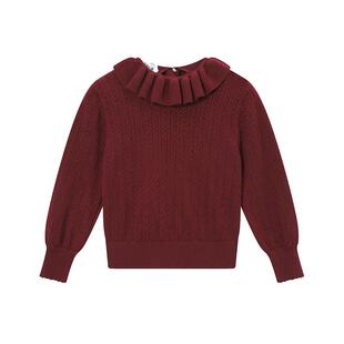 RBIGX瑞比克童装秋季新款木耳边甜美可爱兔毛精致毛衫针织衫