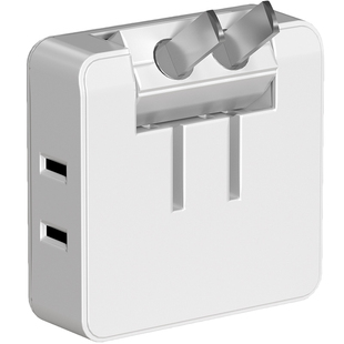 超薄转换插头二脚插座转换器沙发靠墙缝隙旋转折叠插头扩展一转三