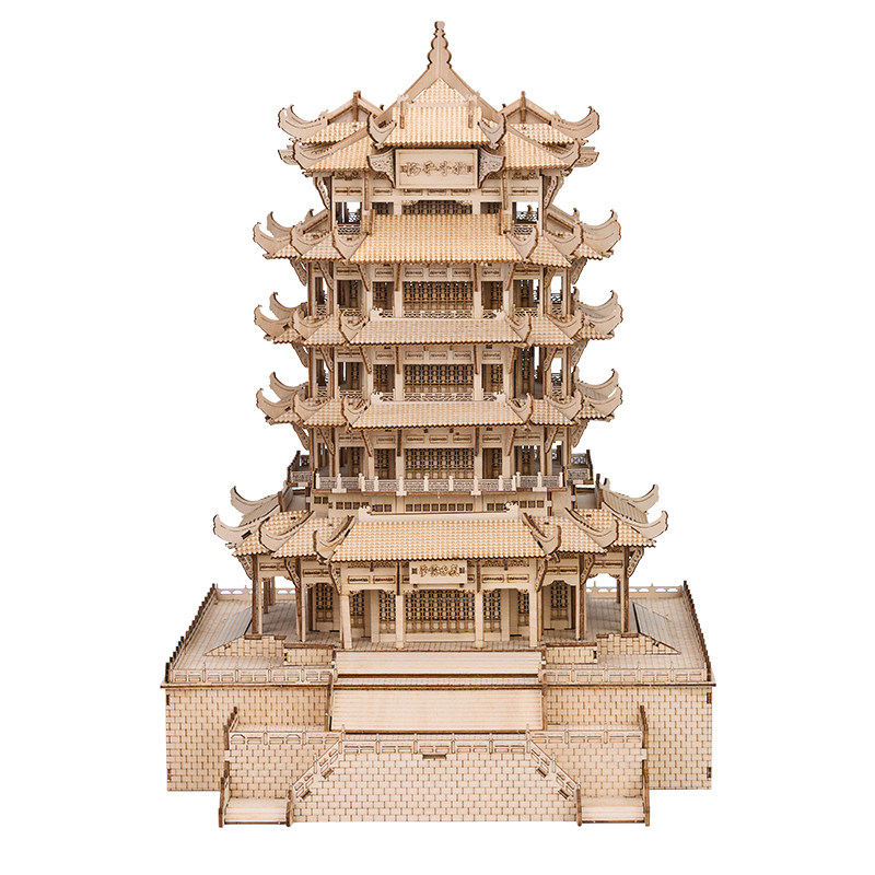 黄鹤楼榫卯结构微缩拼装模型