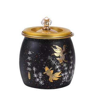 创意不锈钢烟灰缸家用客厅高级感办公室高端大气带盖漏斗中式烟缸