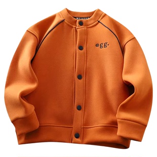 男童冬装加绒加厚棒球服2025新款中大童儿童洋气酷帅保暖运动外套