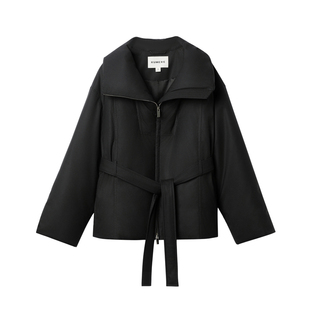 *禾精版巨显瘦【露珠料_丝羊毛/白鹅绒/方形分割立领】腰带羽绒服