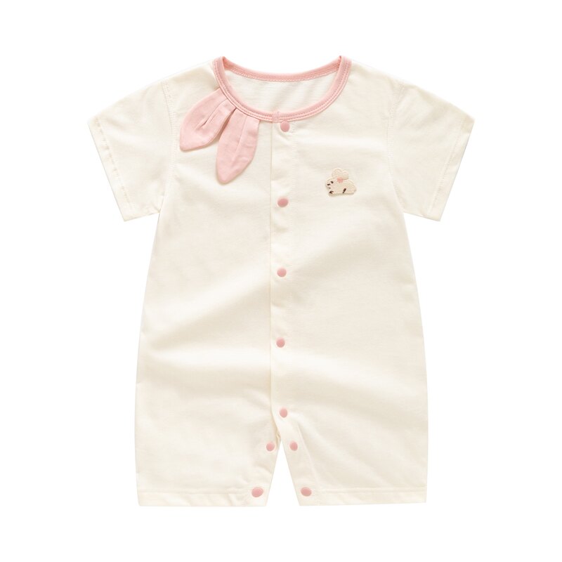 婴儿女宝宝夏季薄款优可丝短袖甜连身衣/爬服/哈衣