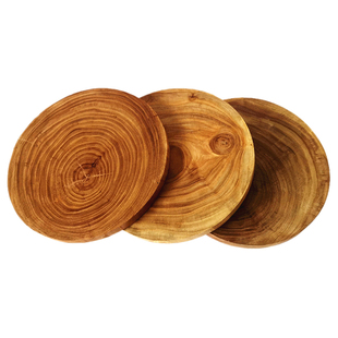 榆木年轮木片圆形实木木桩 绘画圆木板墙壁装饰背景木盘底座木板