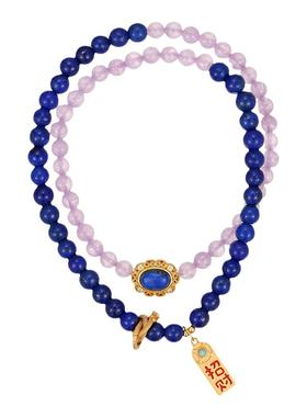 【紫罗兰正版】蓝财S925纯银手链轻奢水晶青金石高档国风手串手饰