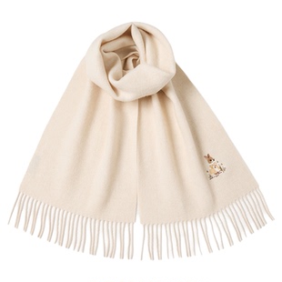 玖慕纯羊毛围巾女秋冬季加厚保暖可爱送女生生日新年礼物围脖披肩