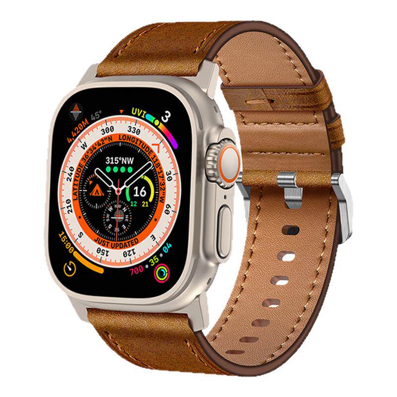 适用iwatch超宽双面头层真皮表带