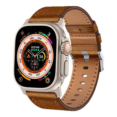 适用iwatch超宽双面头层真皮表带