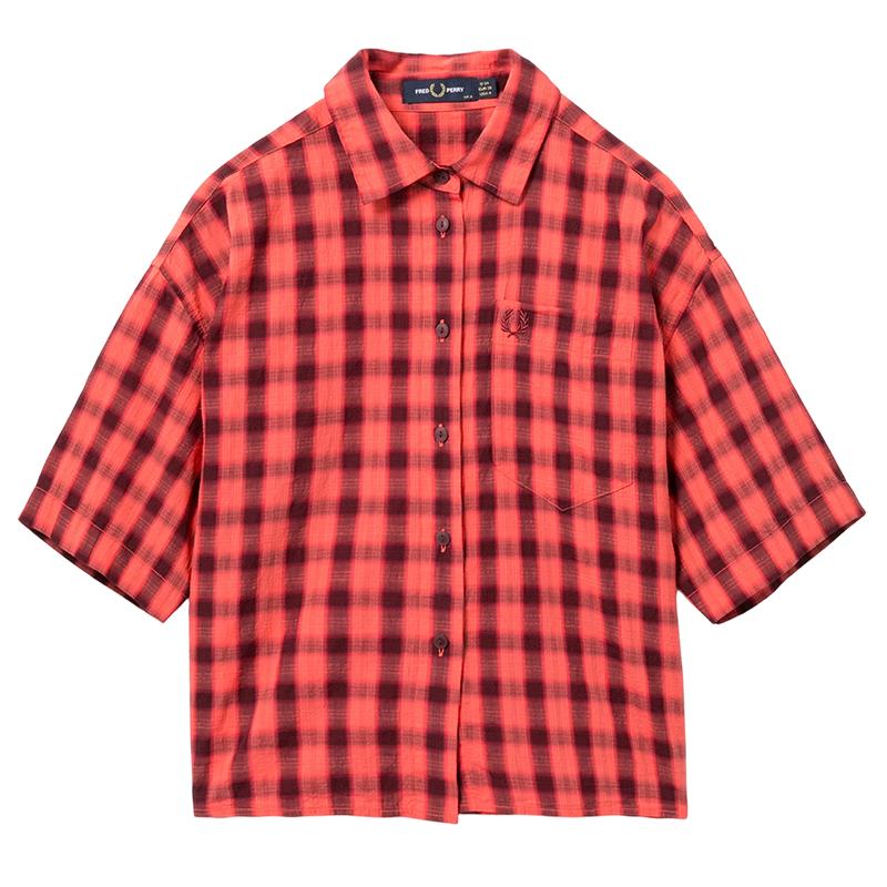 FREDPERRY格纹短袖衬衫