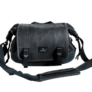 马田专业微单相机包复古D850摄影包单反加手柄单肩包适用尼康D5佳能1DX帆布包5D4索尼松下宾得徕卡斜跨背包