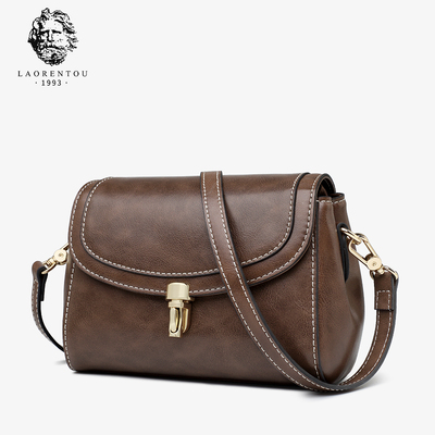 老人头包包新款牛皮包真皮斜挎包