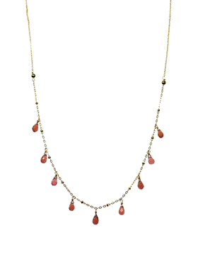水滴锁骨链三合一草石榴石项链