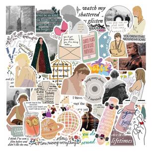 50张泰勒斯威夫特贴纸新款歌手Taylor Swift霉霉周边创意个性diy吉他笔记本电脑行李箱滑板车手账本防水贴画