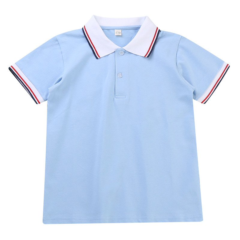 蓝色毕业照高中生短袖运动班服