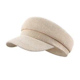 老钱风薄款亚麻贝雷帽大头围2025新款复古画家帽鸭舌报童帽大码