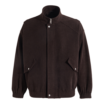 海上公路泡泡灯芯绒夹克男士秋季复古肌理感拉链立领哈灵顿外套