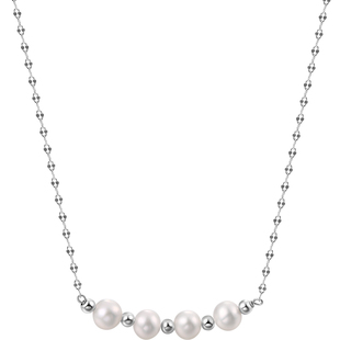 老银匠s925银项链淡水珍珠轻奢女士小众设计高级感素珠纯银锁骨链