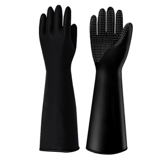 防腐蚀耐酸碱橡胶手套工业加厚耐用劳保化学防水耐磨化工胶皮丁腈