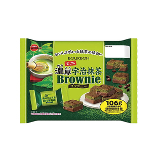 日本进口bourbon布尔本特浓抹茶巧克力布朗尼蛋糕点心休闲小零食