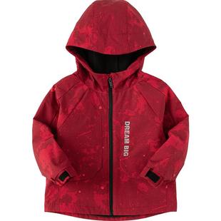 巴拉巴拉童装男童外套儿童上衣2025新春秋防水春秋红色拜年服喜庆