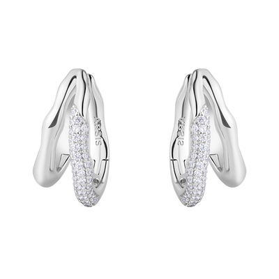 【明星同款】ARSIS流光双层耳扣百搭素圈耳环简约耳钉高级感耳饰