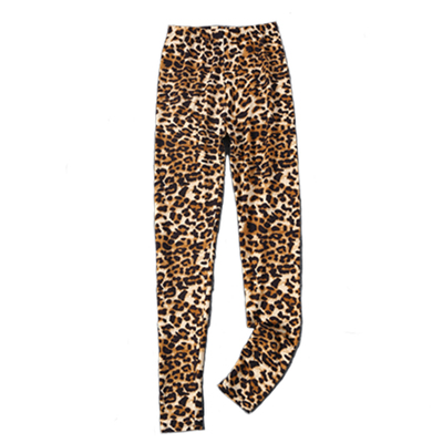 豹纹修身显瘦松紧腰打底裤