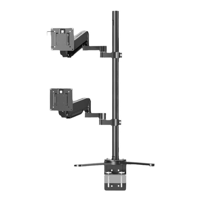 30/32/34/40寸带鱼屏上下双屏支架升降伸缩桌面增高架电脑机械臂